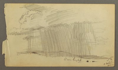 Tekening, Regen en zon (Maine ), mogelijk 1860 door Frederic Edwin Church
