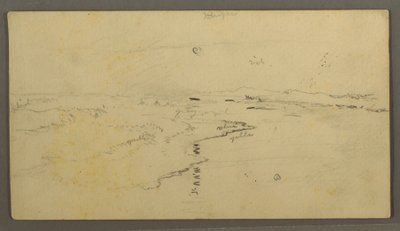 Tekening, rivier, weerspiegelde maan, 14 juni 1870 door Frederic Edwin Church