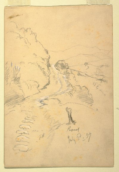 Tekening, Weg in Ecuador, 3 juli 1857 door Frederic Edwin Church