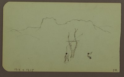Tekening, Rotswand, Pilaster; Verso: Berglandschap, Figuren, 1883 door Frederic Edwin Church