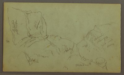 Tekening, Rocky Mountaintaintops, mogelijk 1868 door Frederic Edwin Church