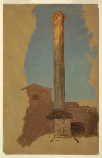 Tekening, Rome, klassieke zuil, 1868-69 door Frederic Edwin Church