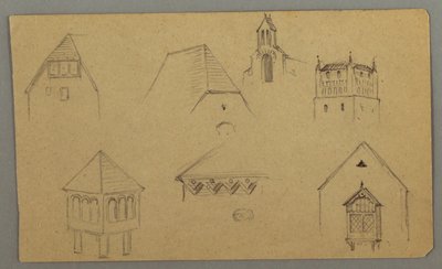 Tekening, Dakstudies, Oostenrijk (), 1868 door Frederic Edwin Church