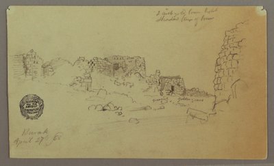 Tekening, Ruïnes, 27 april 1868 door Frederic Edwin Church