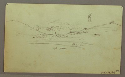 Tekening, Ruïnes, 27 april 1868 door Frederic Edwin Church