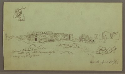Tekening, Ruïnes, Figuurstudie, 27 april 1868 door Frederic Edwin Church