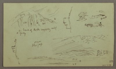 Tekening, Ruïnes, Figuurstudie, 27 april 1868 door Frederic Edwin Church