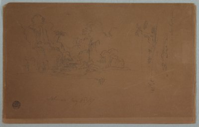 Tekening, Saberreta, Ecuador, 23 juli 1857 door Frederic Edwin Church