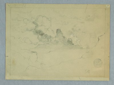 Tekening, Uitbarstende vulkaan Sangay, Ecuador, 1857-62 door Frederic Edwin Church