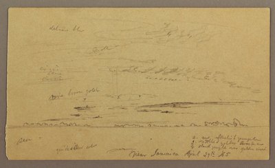 Tekening, Zeegezicht, 29 april 1865 door Frederic Edwin Church