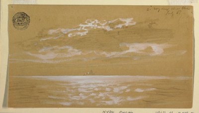 Tekening, Zeegezicht, Newfoundland, 6 juli 1859 door Frederic Edwin Church