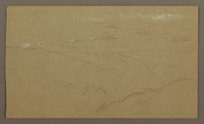 Tekening, Kust en Zee, "Bloxburgh", augustus 1865 door Frederic Edwin Church