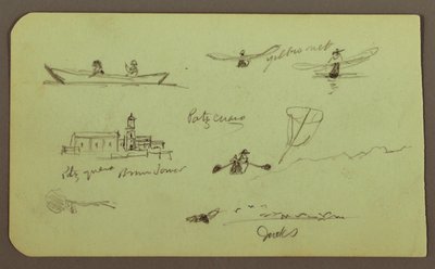 Tekening, Schetsen van Patzcuaro; Verso: Kerk, Atlatahuca, 1883 door Frederic Edwin Church