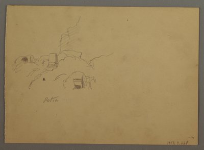 Tekening, Schetsen van Petra, Jordanië, februari 1868 door Frederic Edwin Church