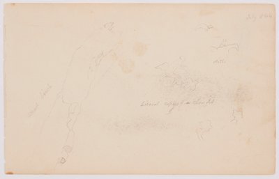 Tekening, Schetsen van wolken en dode berk, juli 1844 door Frederic Edwin Church