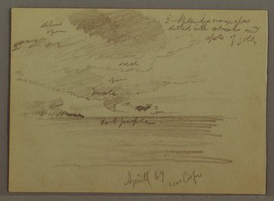 Tekening, Luchtstudie boven zee, april 1869 door Frederic Edwin Church