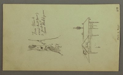 Tekening, Hellend Dal, 8 juli 1868 door Frederic Edwin Church