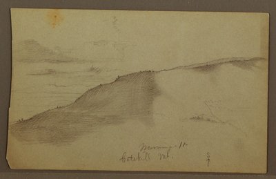Tekening, Glooiende bergen, mogelijk jaren 1860 door Frederic Edwin Church