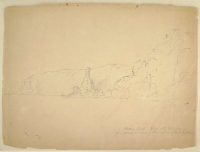 Tekening, "Standbeeld Rots", september 1851 door Frederic Edwin Church