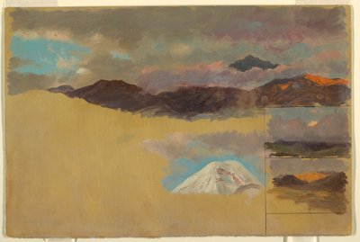 Tekening, Studies van de berg Chimborazo, Ecuador, 1857 door Frederic Edwin Church