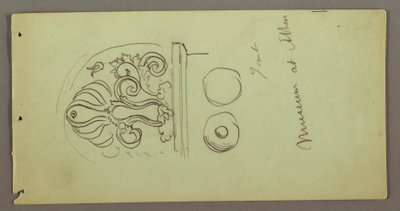 Tekening, Studies van objecten uit het Athene Museum, mogelijk 1869 door Frederic Edwin Church