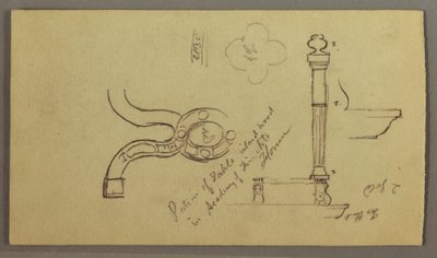 Tekening, Studies van tafelonderdelen, mogelijk 1868-69 door Frederic Edwin Church