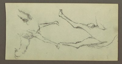 Tekening, Studie van de benen van een kameel, mogelijk 1868 door Frederic Edwin Church