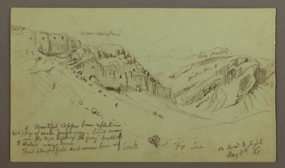 Tekening, Studie van de zijkant van een vallei, 4 mei 1868 door Frederic Edwin Church