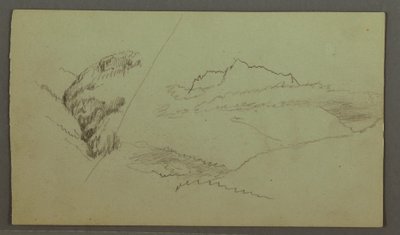 Tekening, Top Rising above Clouds, Narrow Valley, mogelijk 1868 door Frederic Edwin Church