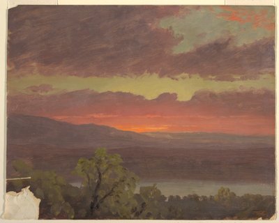 Tekening, Zonsondergang in Jamaica, West-Indië, 1865-66 door Frederic Edwin Church