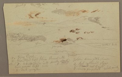 Tekening, Zonsondergang, mogelijk 1860 door Frederic Edwin Church