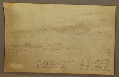 Tekening, Zonsondergang, mogelijk jaren 1860 door Frederic Edwin Church