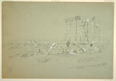 Tekening, Tempel met Semua [het huidige as-Samu] in de verte, 17 februari 1868 door Frederic Edwin Church