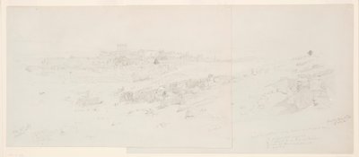 Tekening, Tempels in de ochtend, Baalbek, 12 mei 1868 door Frederic Edwin Church