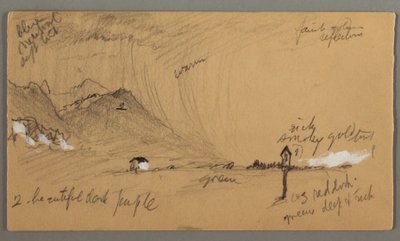 Tekening, onweer, bergen, devotiebeeldhouwwerk, Oostenrijk of Beieren, 1868 door Frederic Edwin Church
