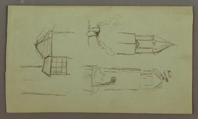 Tekening, Torens, Daken, Spicket, Dak, juli 1868 door Frederic Edwin Church