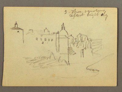 Tekening, Stadsgebouwen, mogelijk 1868-69 door Frederic Edwin Church
