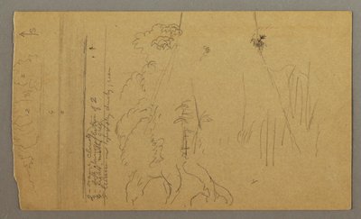 Tekening, Boomstam en wortels, mogelijk 1865-66 door Frederic Edwin Church