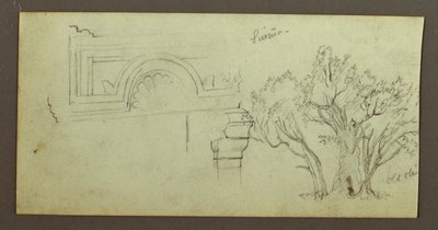 Tekening, Bomen, Geschulpte, februari mogelijk 1868 door Frederic Edwin Church