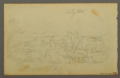 Tekening, bomen, koe, 1844 door Frederic Edwin Church
