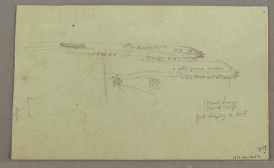 Tekening, Twee hoofden, Ruïnes, mogelijk 1868 door Frederic Edwin Church
