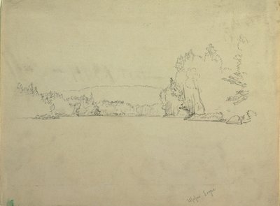 Tekening, Upper Togue Lake, ca. 1885 door Frederic Edwin Church