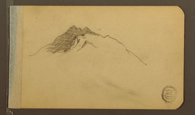 Tekening, Vallei; Verso: Bergtop, 1889 door Frederic Edwin Church
