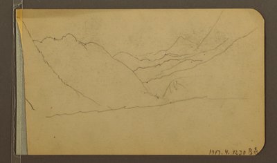 Tekening, Vallei; Verso: Bergtop, 1889 door Frederic Edwin Church