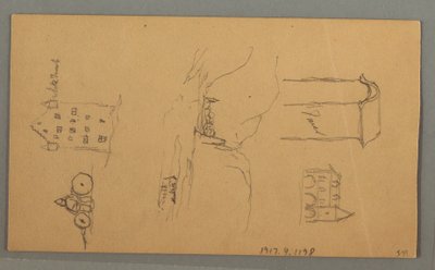 Tekening, Vallei van Vallais, mogelijk 1868 door Frederic Edwin Church