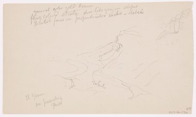 Tekening, Vallei van El Yemen, 20 februari 1868 door Frederic Edwin Church