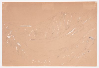 Tekening, Uitzicht op het Grote Bekken, Mount Katahdin, september 1877 door Frederic Edwin Church