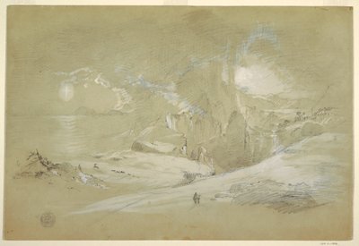 Tekening, Kruisvisioen, Landschap met een fenomeen, september 1868 door Frederic Edwin Church