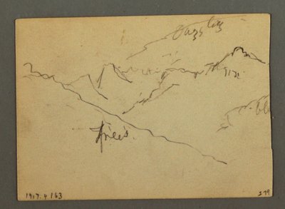 Tekening, Waterval tussen Veney en Sion, Rhônedal, Zwitserland, augustus 1868 door Frederic Edwin Church