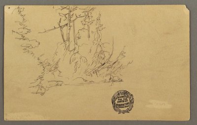 Tekening, Houtwal, mogelijk 1877 door Frederic Edwin Church